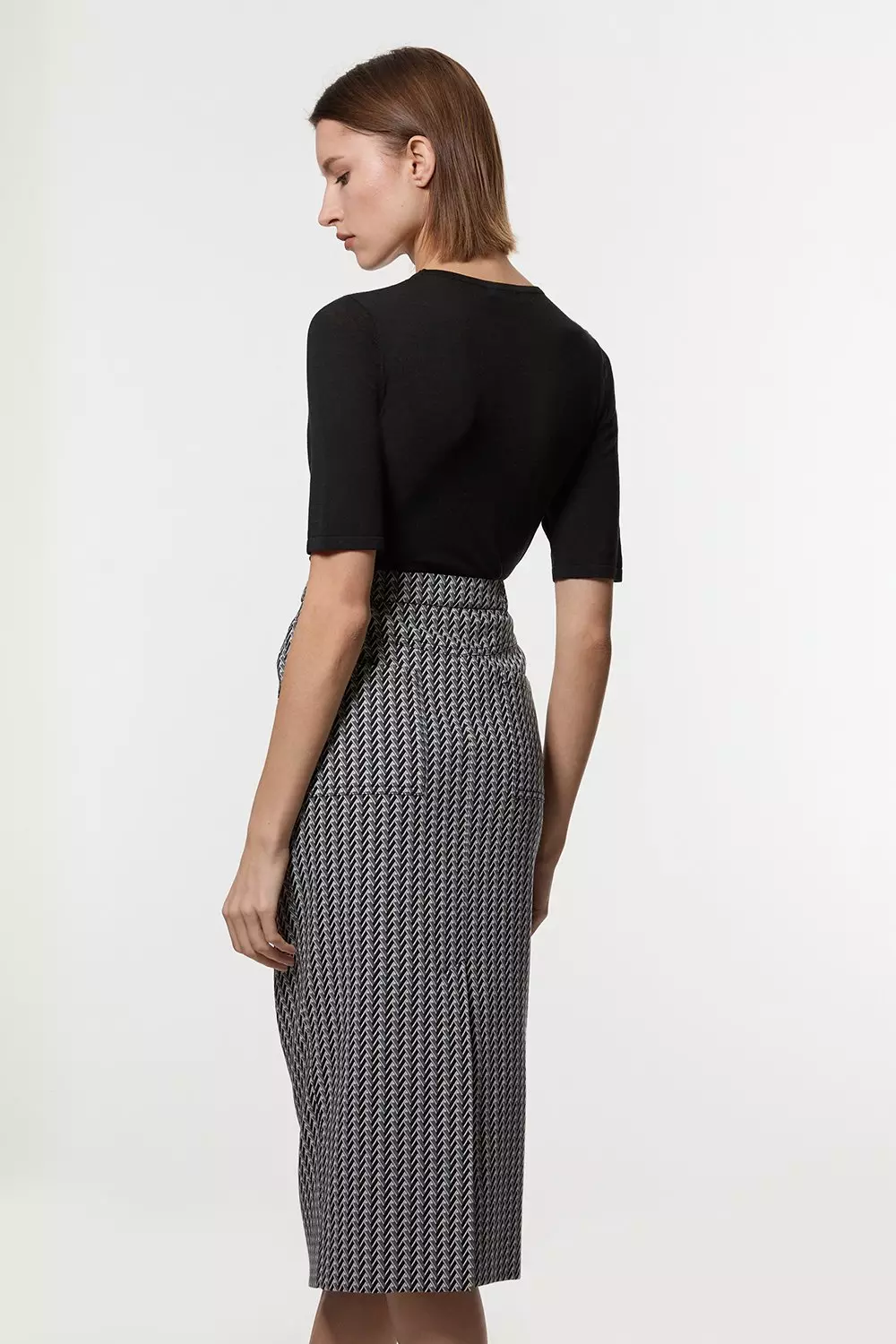 Jacquard Tailored Maxi Pencil Skirt | Karen Millen