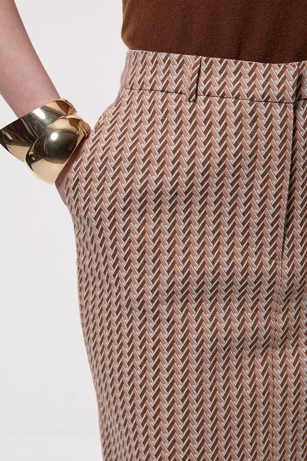 Black Jacquard Tailored Maxi Pencil Skirt alternative image