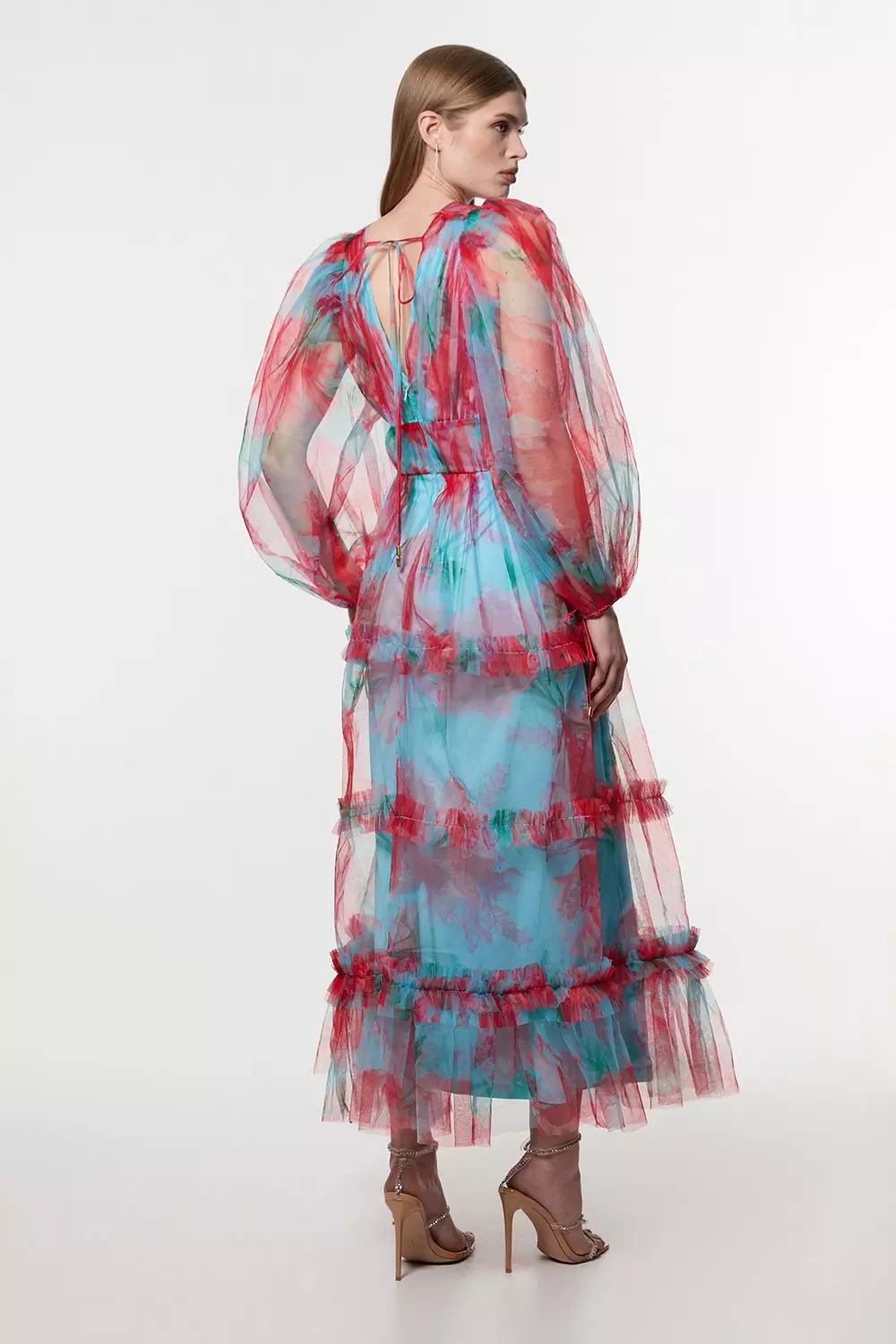 KAREN MILLEN 日本未入荷 レース織 花 ミニ ハイネック レリーフ Petite Trailing Floral Woven Plunge Mini Dress | Karen Millen