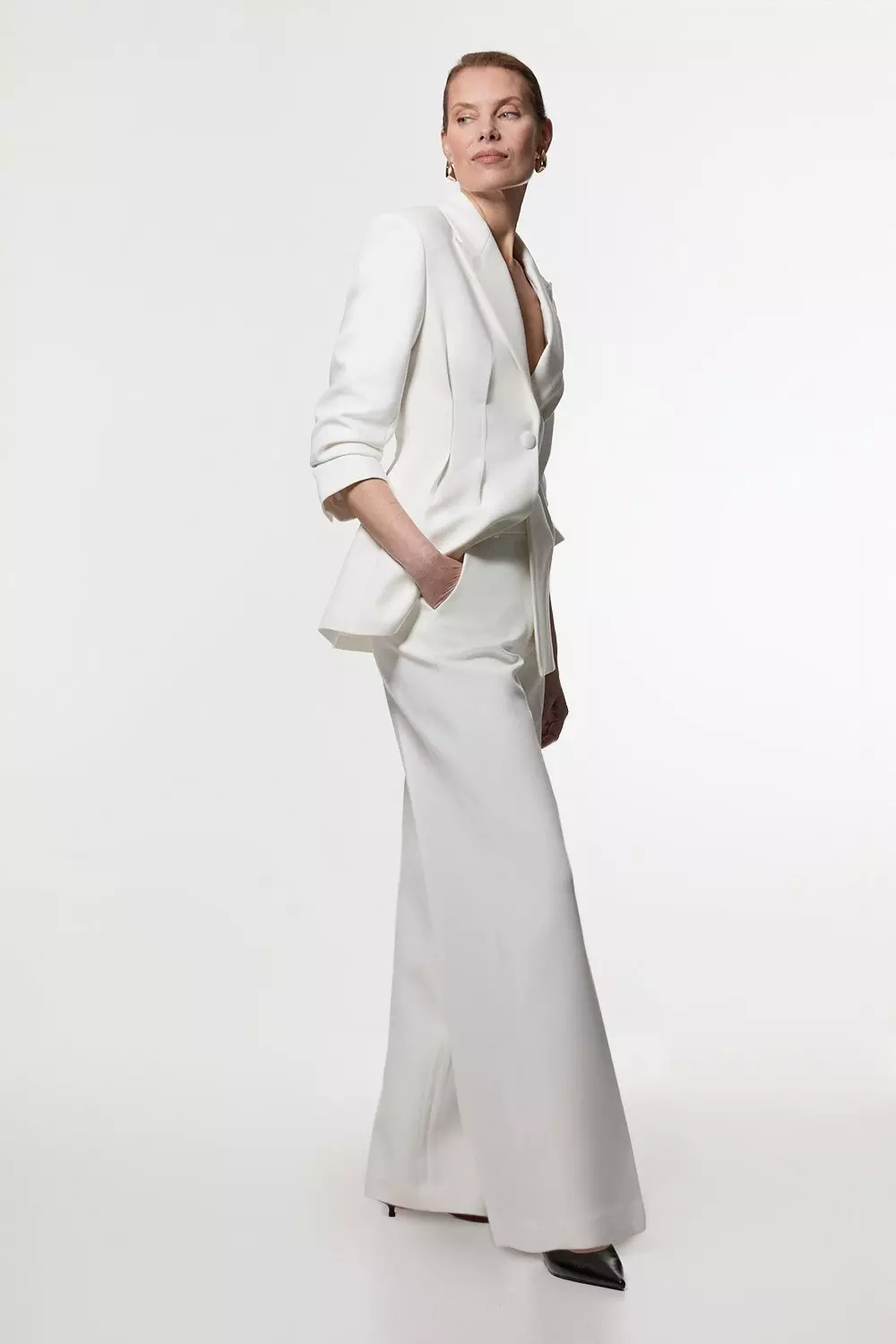 【KAREN MILLEN】コンパクト ストレッチ テーラード ミディ KAREN MILLEN】コンパクトストレッチ テーラードジャケット