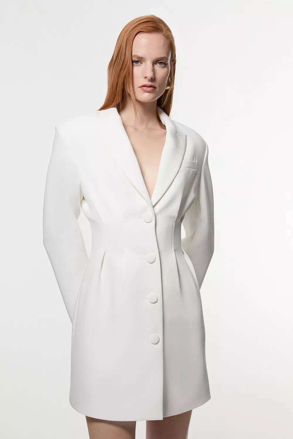【KAREN MILLEN】コンパクトストレッチ テイラード ブレザー Compact Stretch Darted Tailored Blazer Mini Dress | Karen Millen