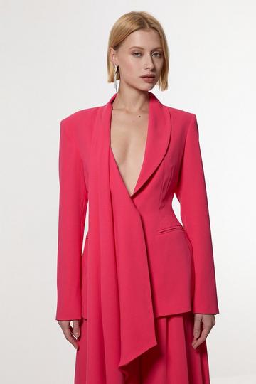 Pink Soft Tailored Colour Block Single Breasted Blazer