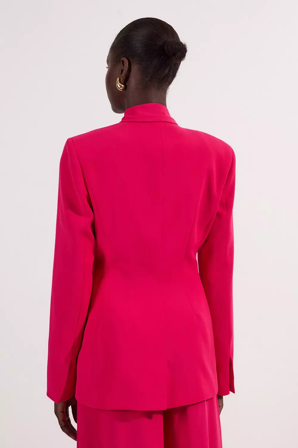 KAREN MILLEN ソフトテーラードカラー シングルブレストブレザー KAREN MILLEN ジャカード シングルブレスト テーラード ブレザー