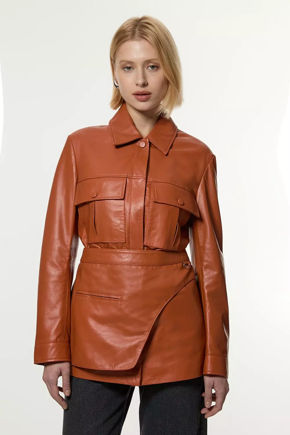 Wrap leather jacket discount