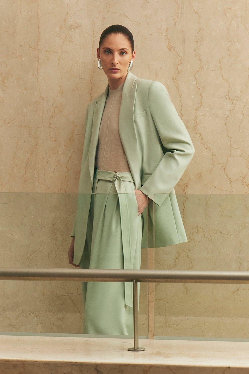 Mint Soft Tailored Wide Leg Pants