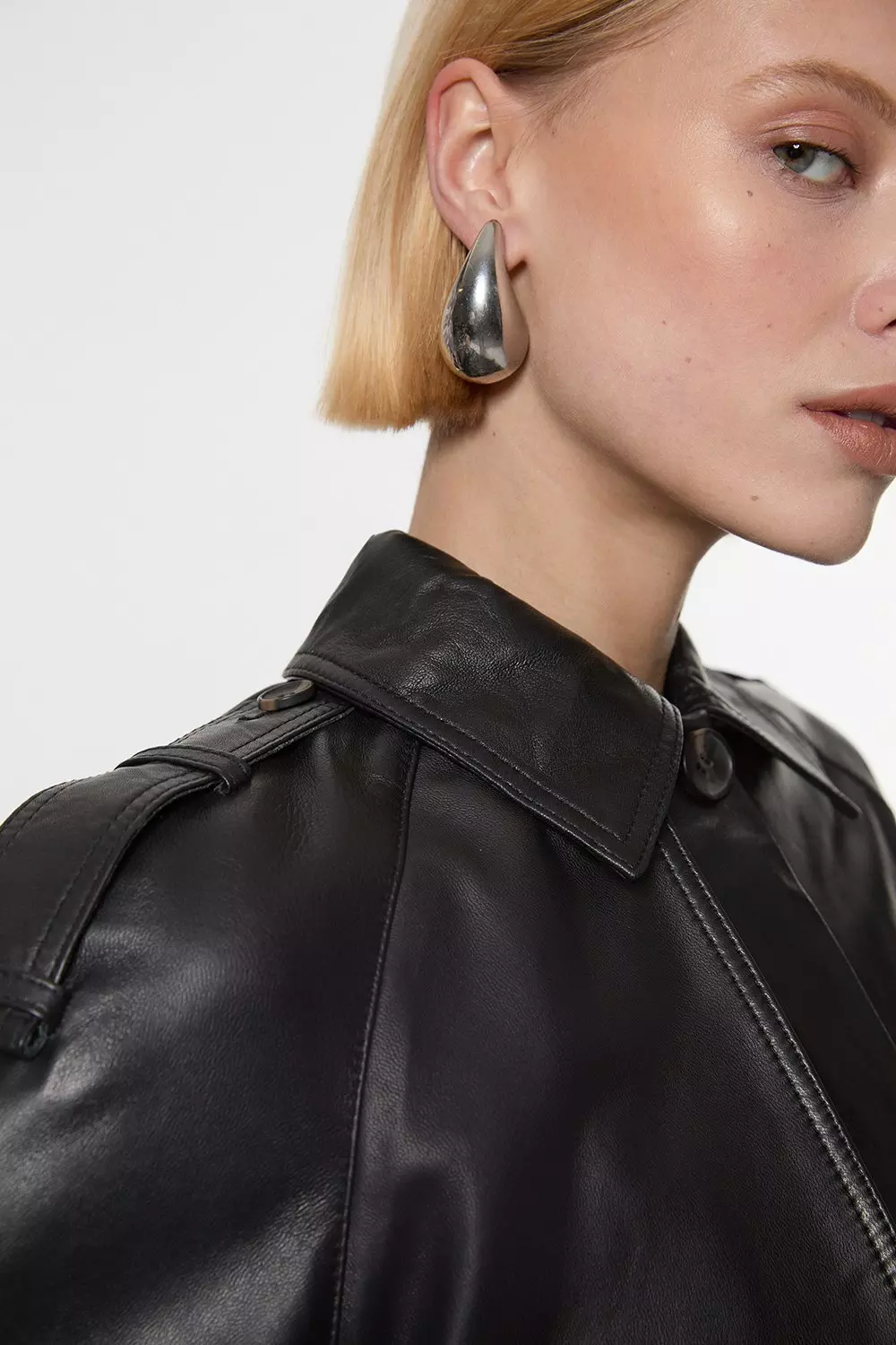 Leather Belted Trench Coat | Karen Millen