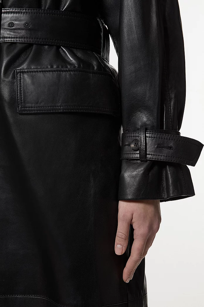 Leather Belted Trench Coat | Karen Millen Leather Belted Trench Coat | Karen Millen