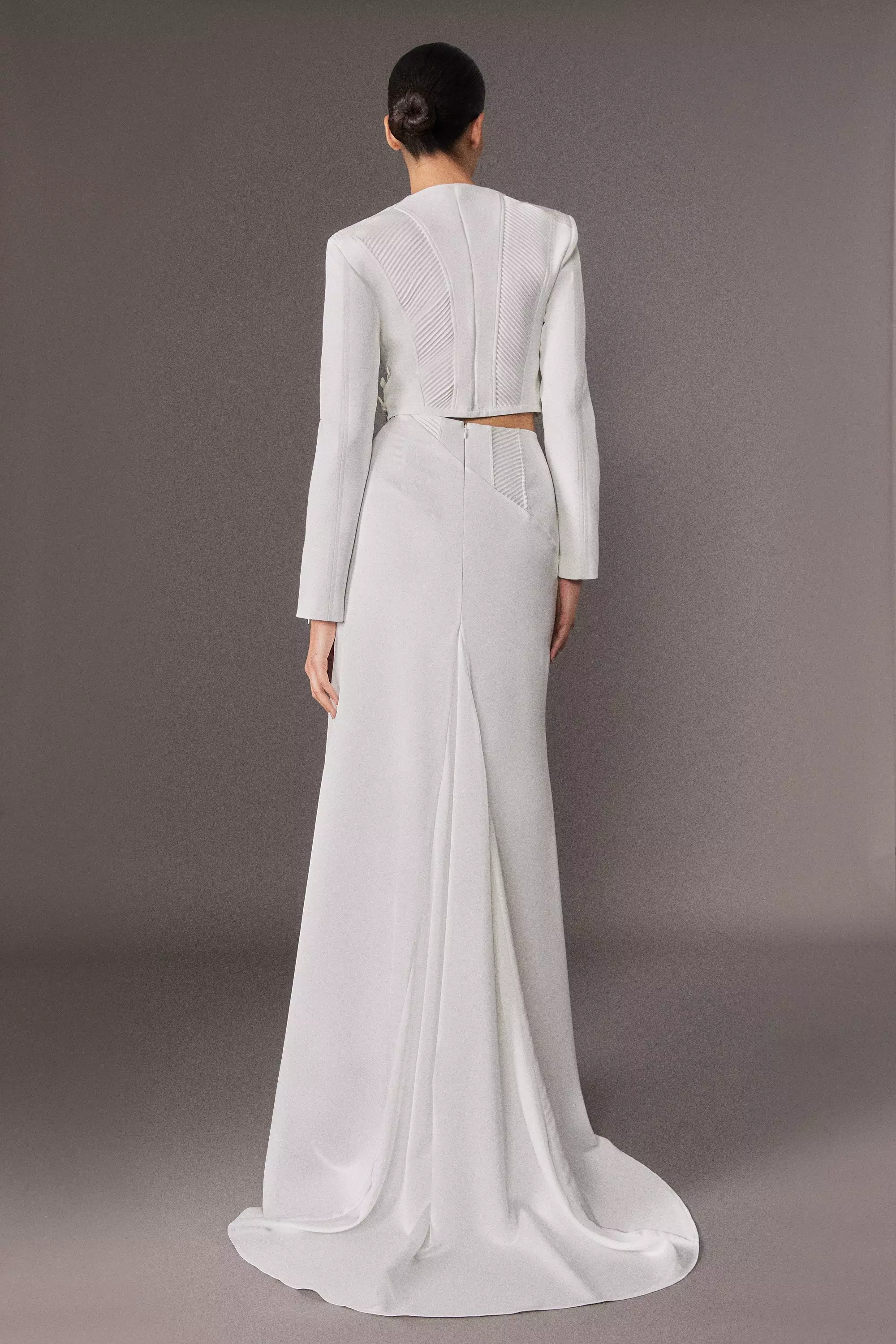 ★Karen Millen レースアップタイディテイル 魅惑的マキシ★ Archive Collection - Tailored Satin Drape Corset Detail