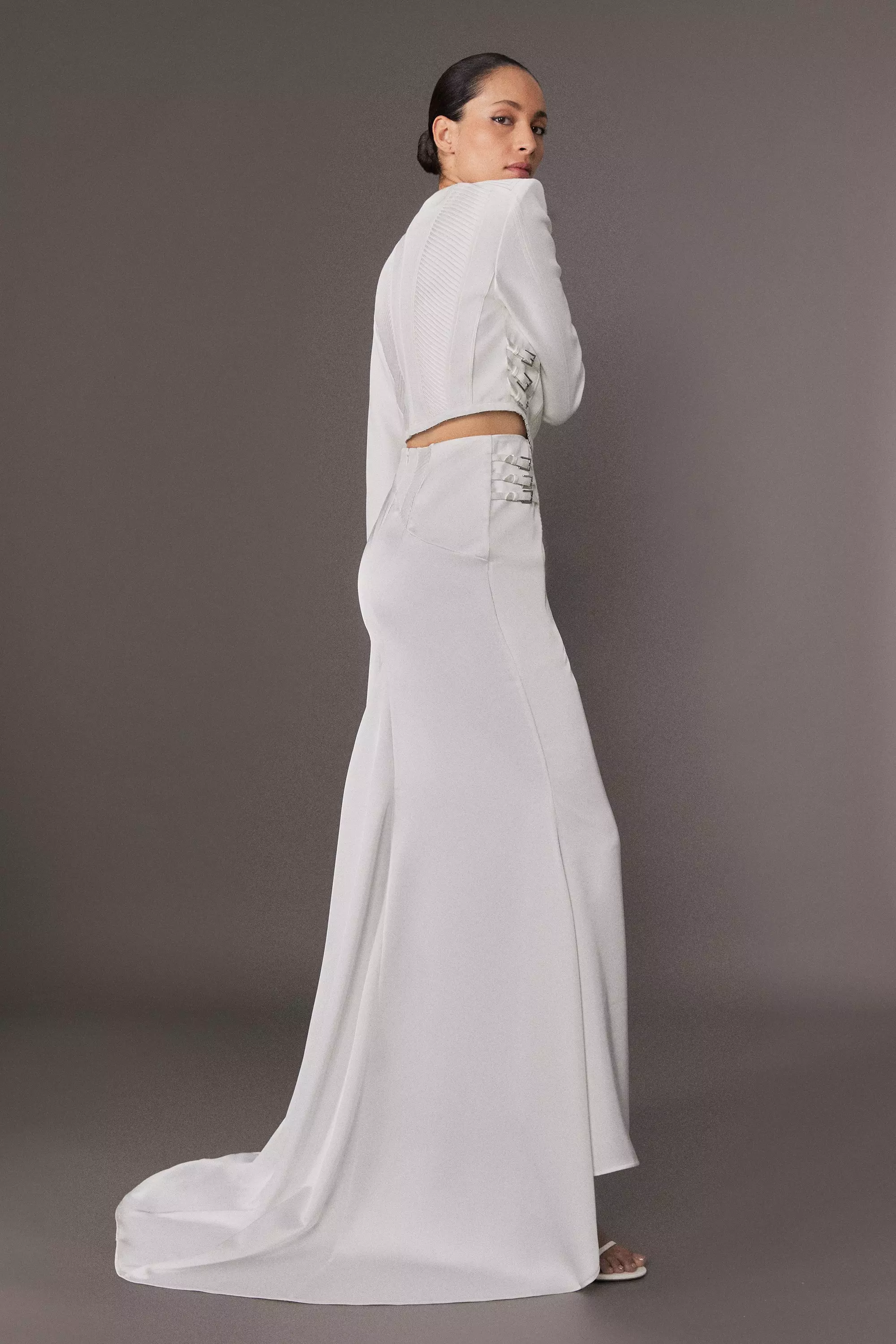 Archive Collection - Tailored Satin Drape Corset Detail