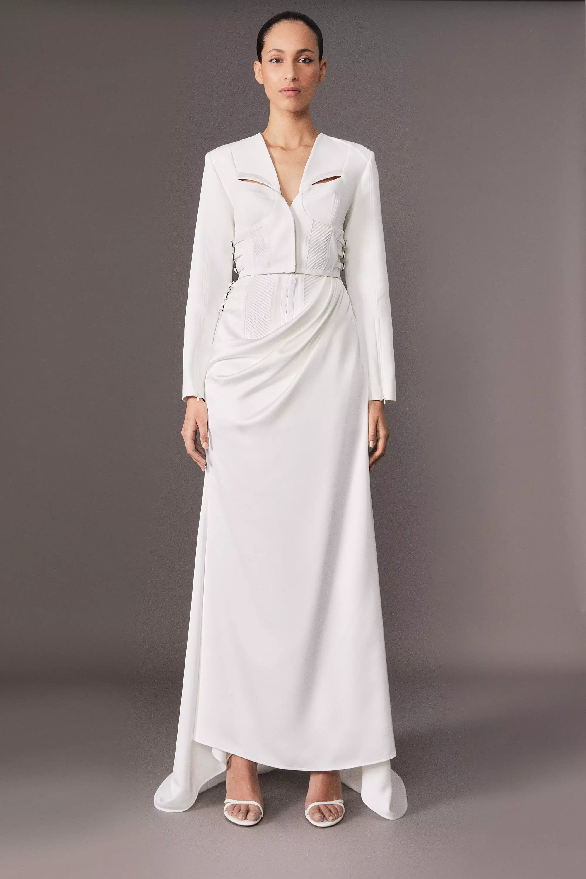 Archive Collection - Tailored Satin Drape Corset Detail