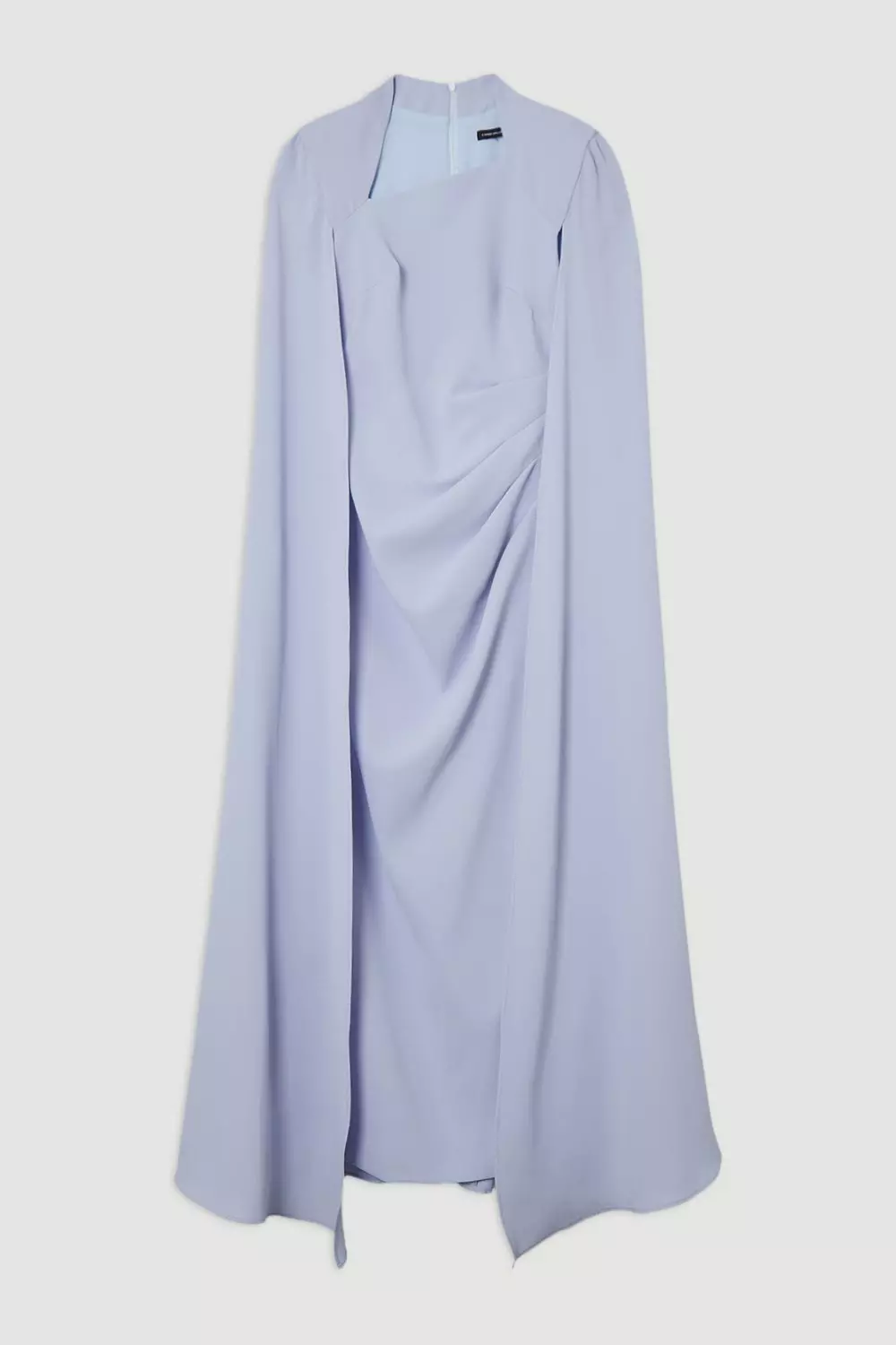 Pale blue Soft Tailored Asymmetric Neck Cape Maxi Dress alternative image