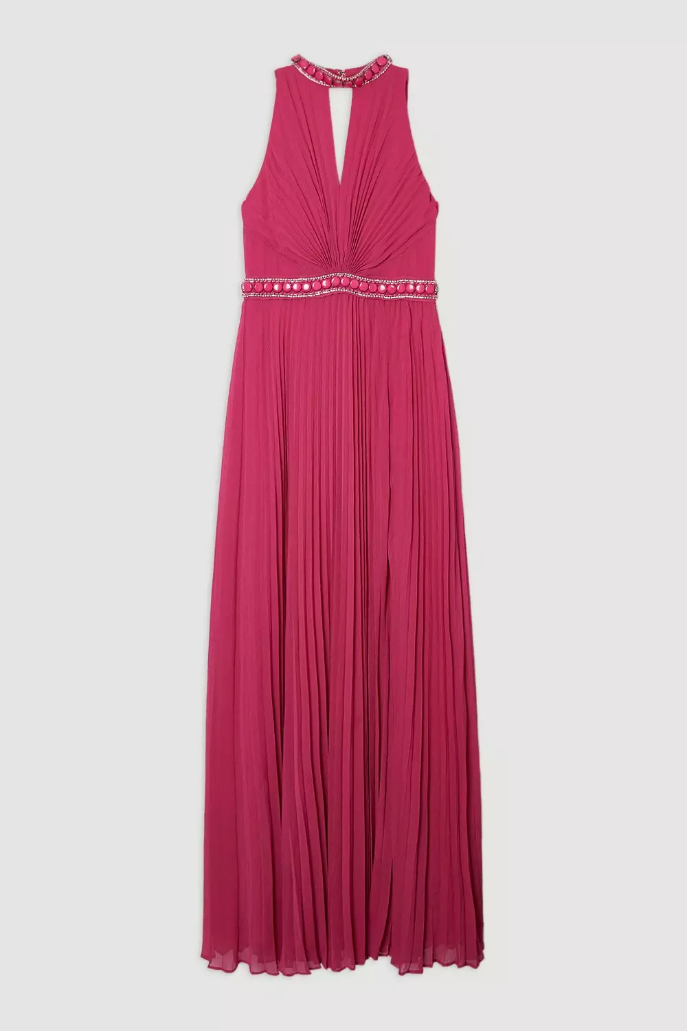 Tall Crystal Embellished Woven Split Maxi Dress | Karen Millen
