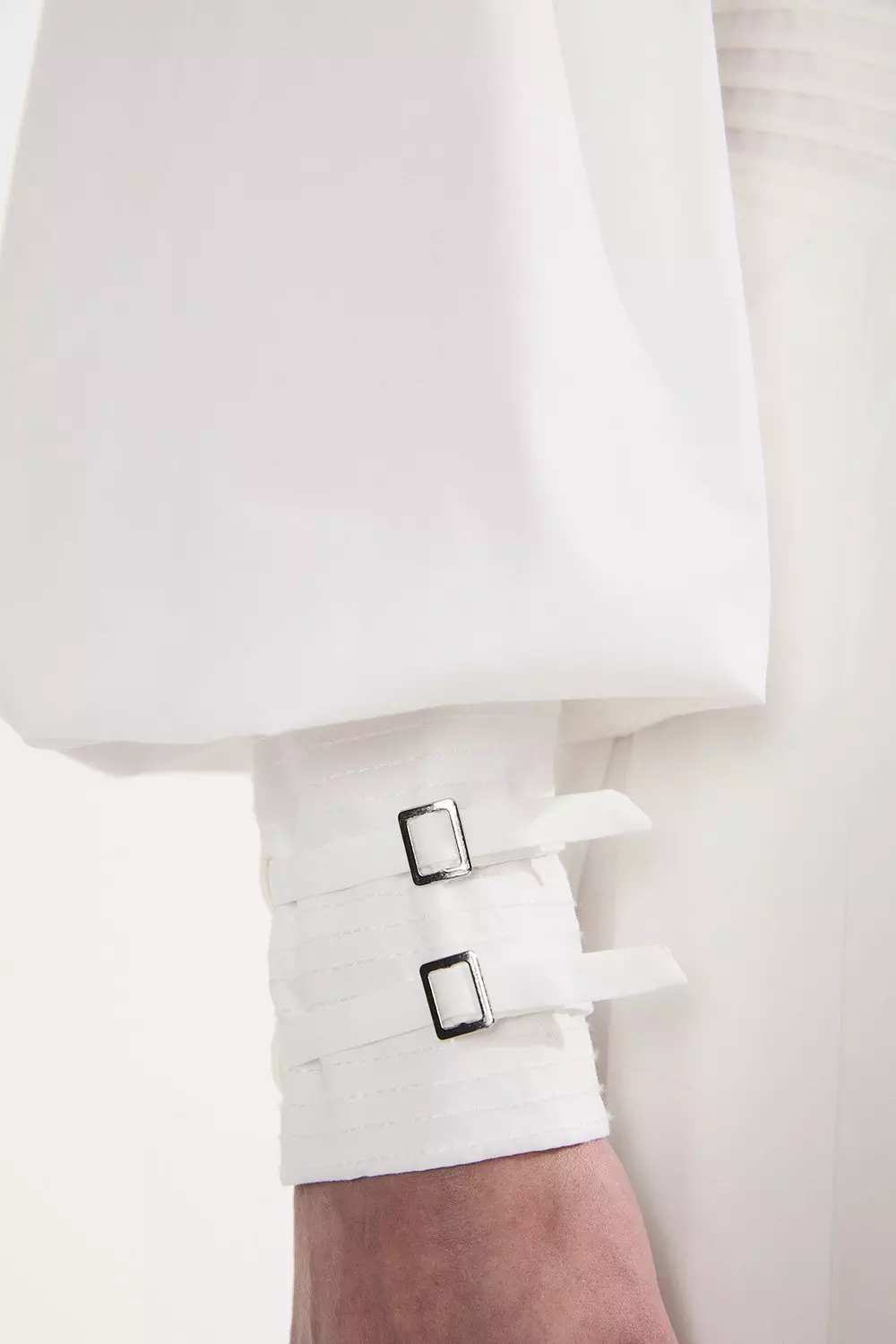 KarenMillen/バルーンスリーブ コルセット織り マキシドレス Archive Collection - Tall Cotton Poplin Balloon Sleeve