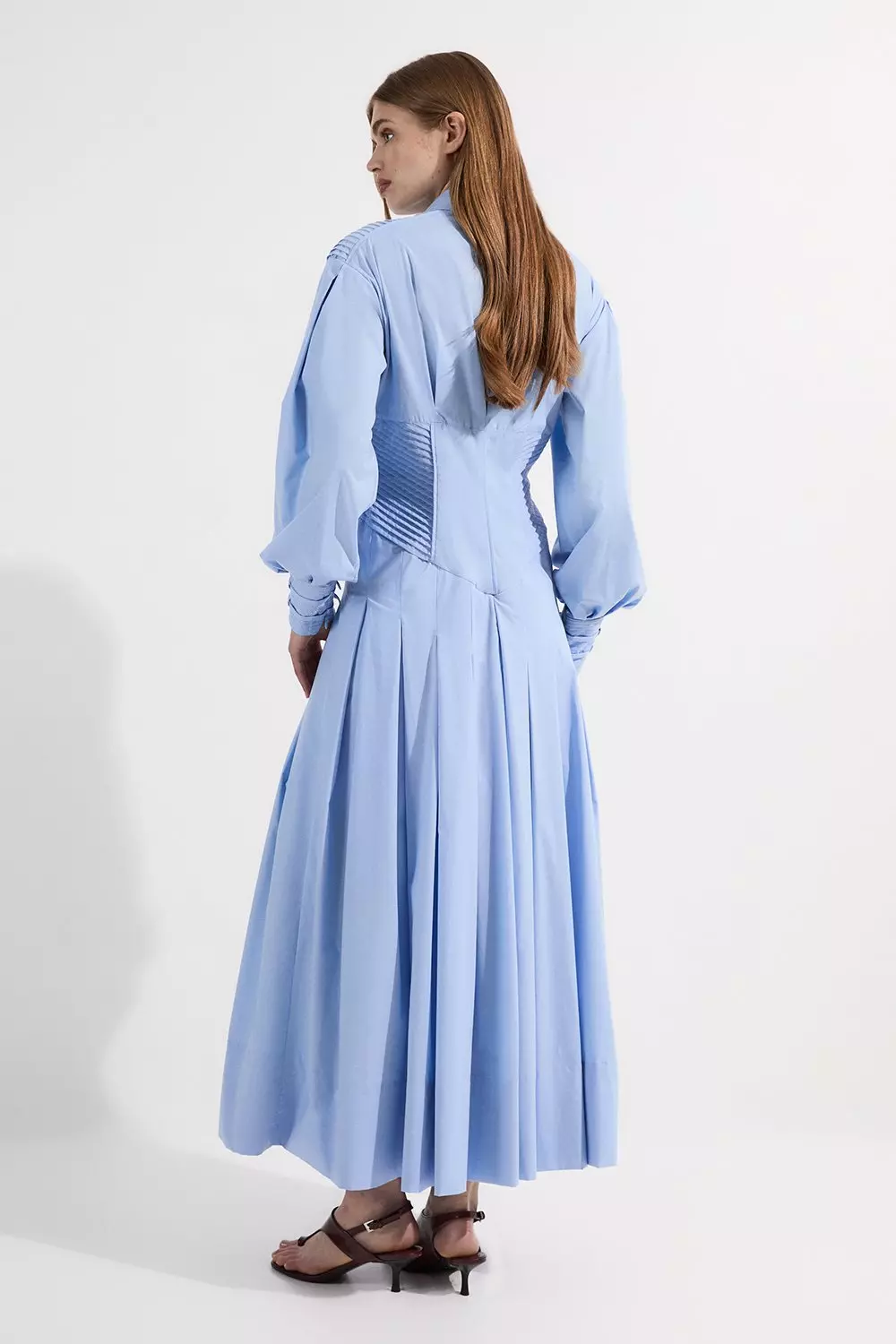 Blue Archive Collection - Cotton Poplin Balloon Sleeve Corset Woven Maxi Dress alternative image