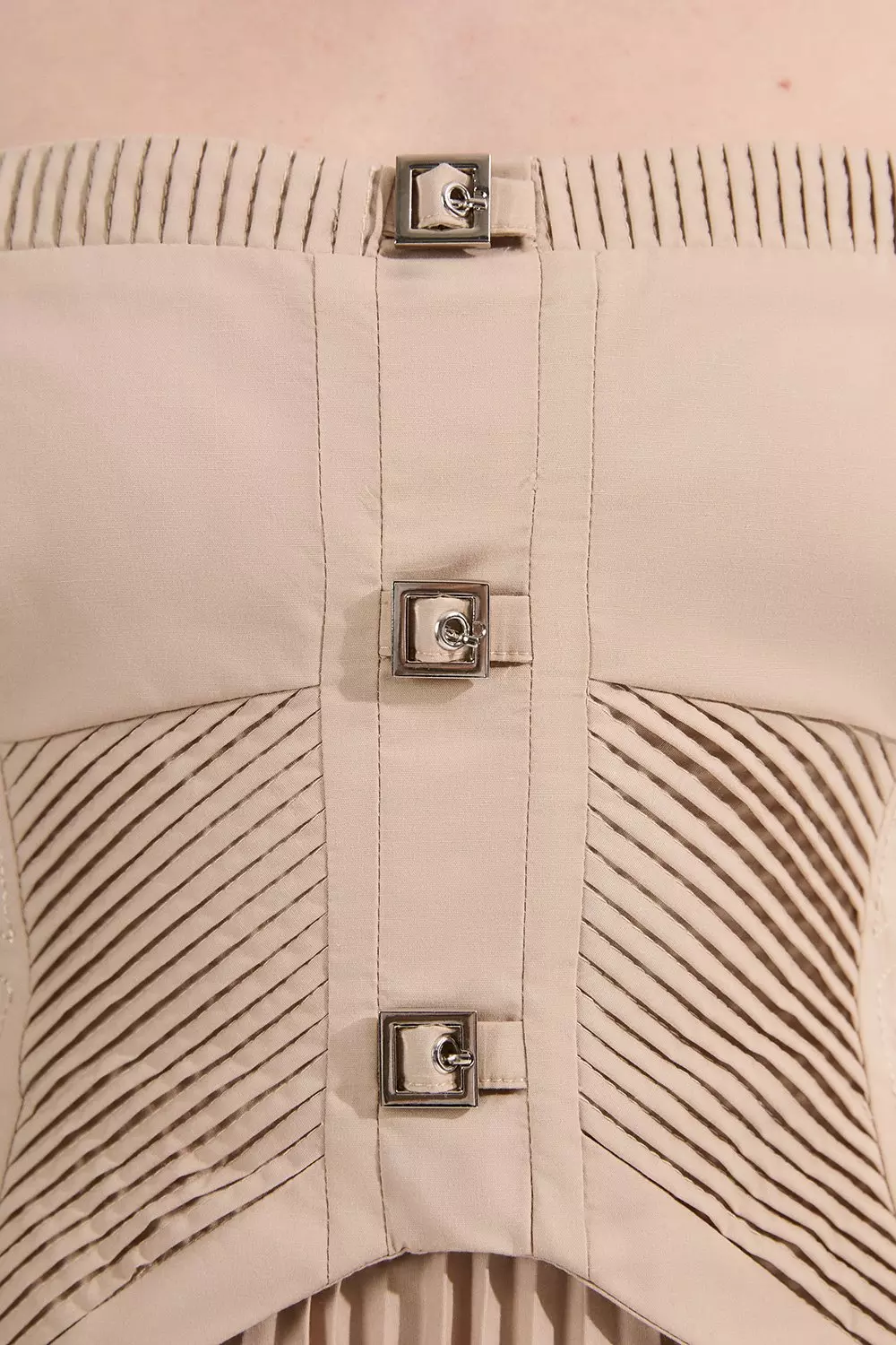 関送込【KAREN MILLEN】アーカイブコレクションコルセットドレス Archive Collection - Cotton Poplin Corset Woven Maxi Dress