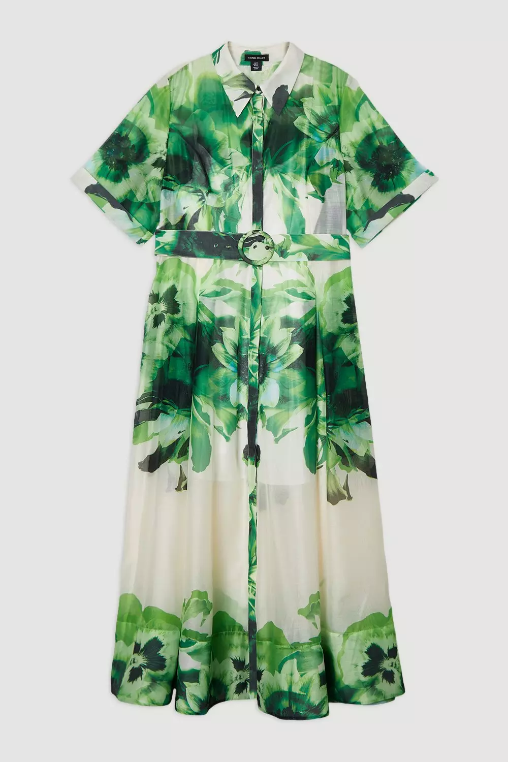 ★Karen Millen★プラスサイズ花柄ミディシャツドレス Plus Size Floral Organdie Woven Midi Shirt Dress | Karen Millen