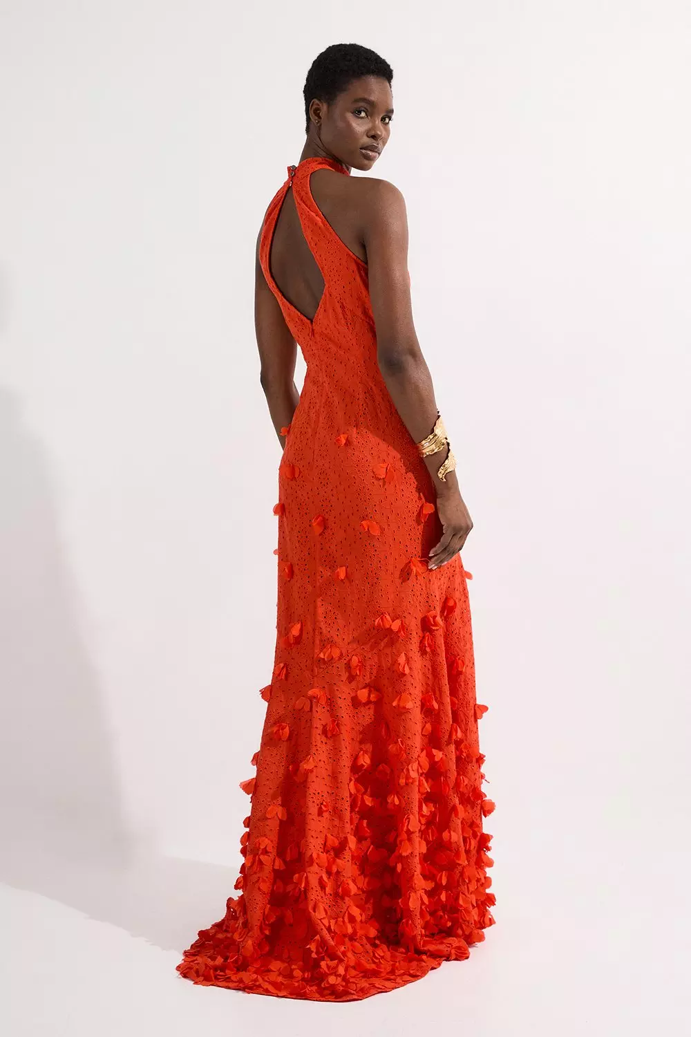 ◆KAREN MILLEN◆ 花柄ビスコースリネンマキシスカート / orange Strappy Woven Maxi Sundress | Karen Millen