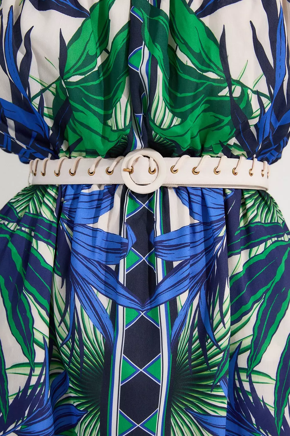 【KAREN MILLEN】ボイルミラーフローラル織りバルドードレス Voile Mirrored Floral Woven Bardot Midi Dress | Karen Millen
