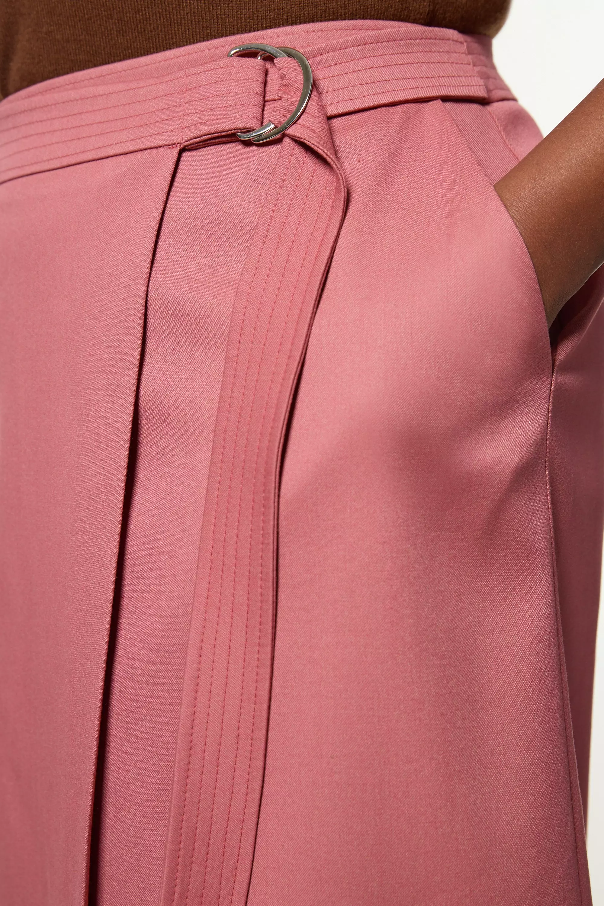 Plus Size Soft Tailored Wrap A Line Midi Skirt | Karen Millen