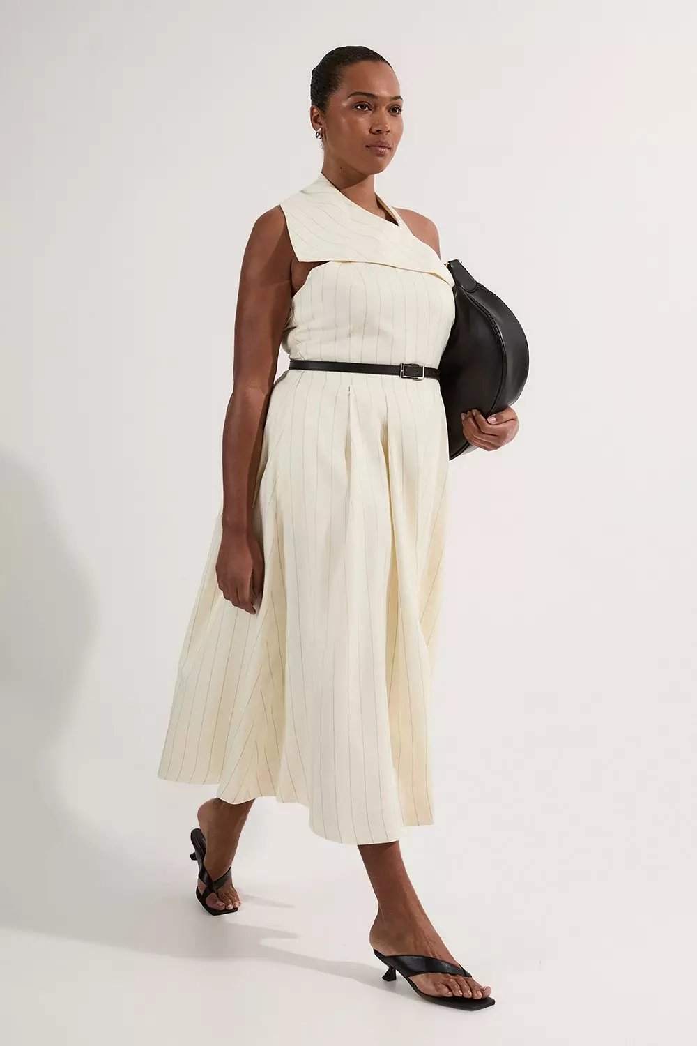 送関込み【Karen Millen】タイネックプリーツ織りマキシドレス bkk24396_mono_xl?pdp.template