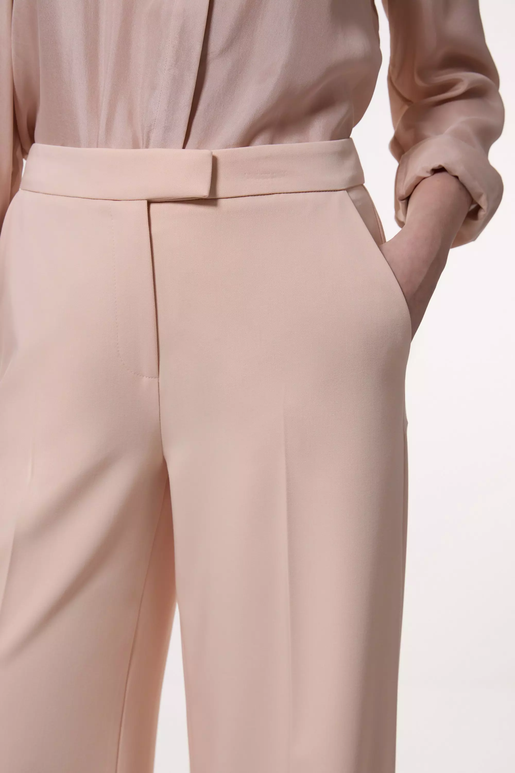 Blush Polished Viscose Tailored Wide Leg Trouser alternative image
