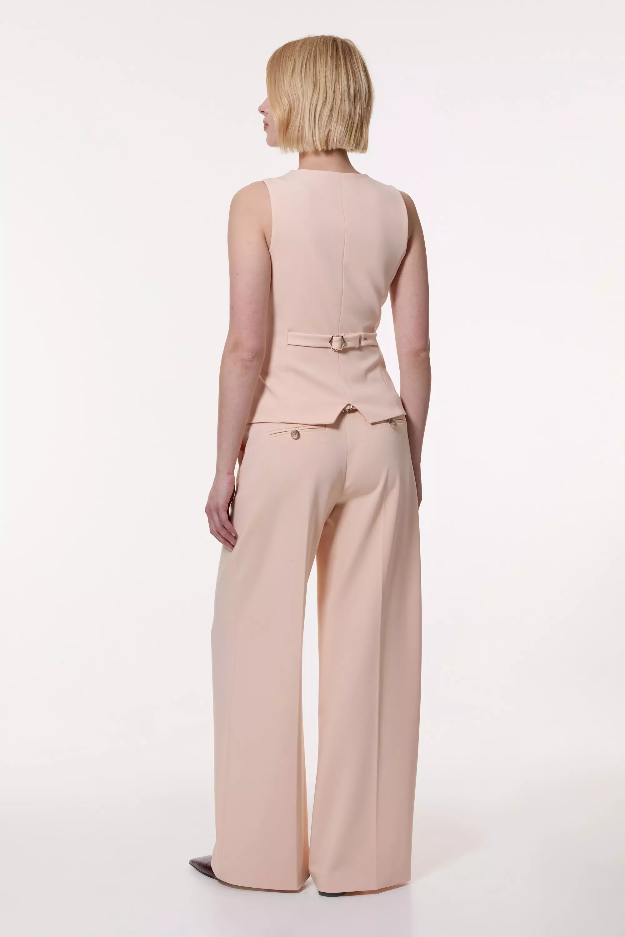Blush Polished Viscose Tailored Wide Leg Trouser alternative image