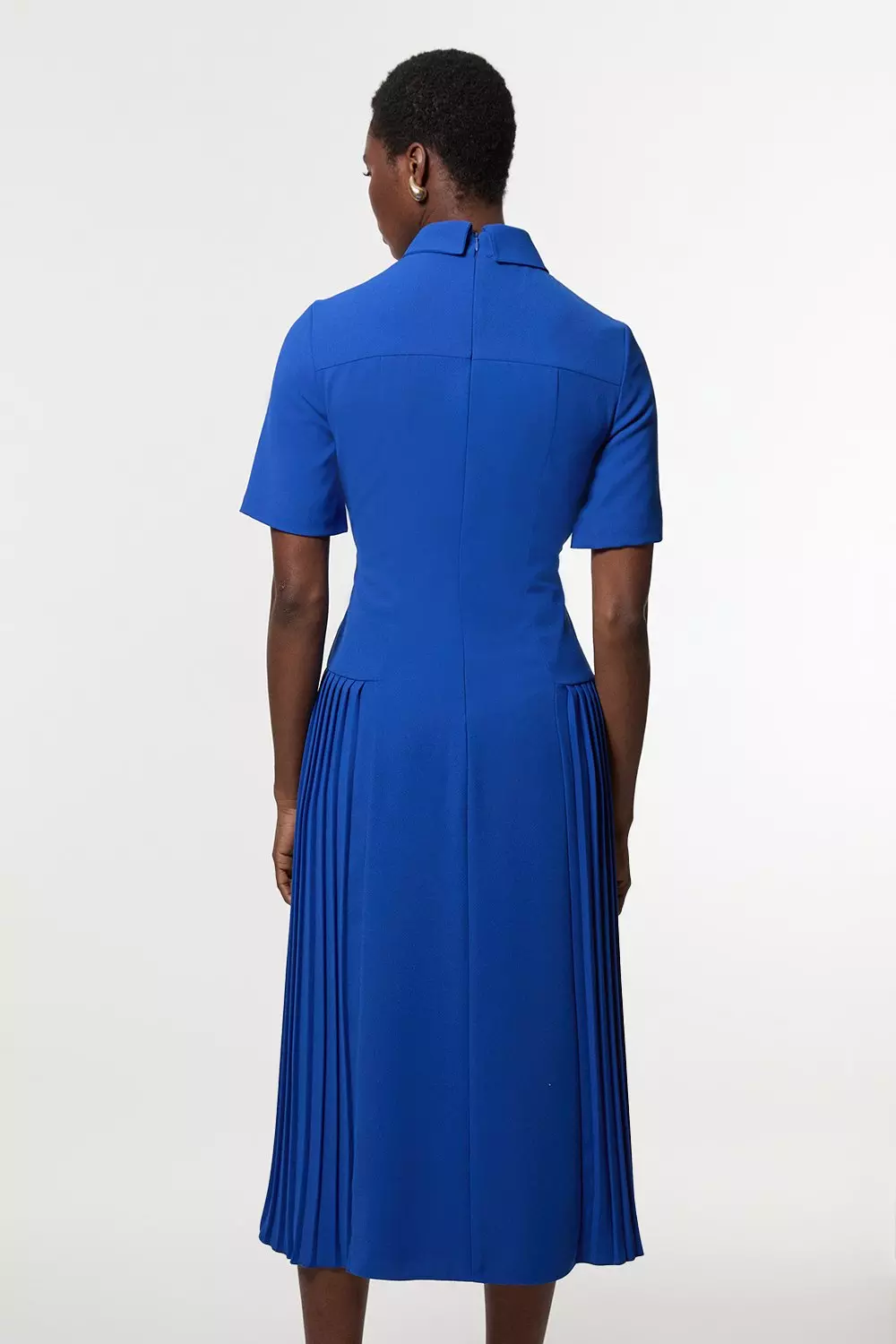 Tailored Crepe Pleated Panelled Shirt Dress | Karen Millen