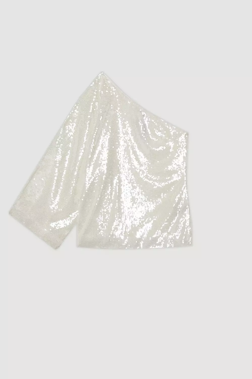 Liquid Shine One Shoulder Woven Sequin Blouse | Karen Millen