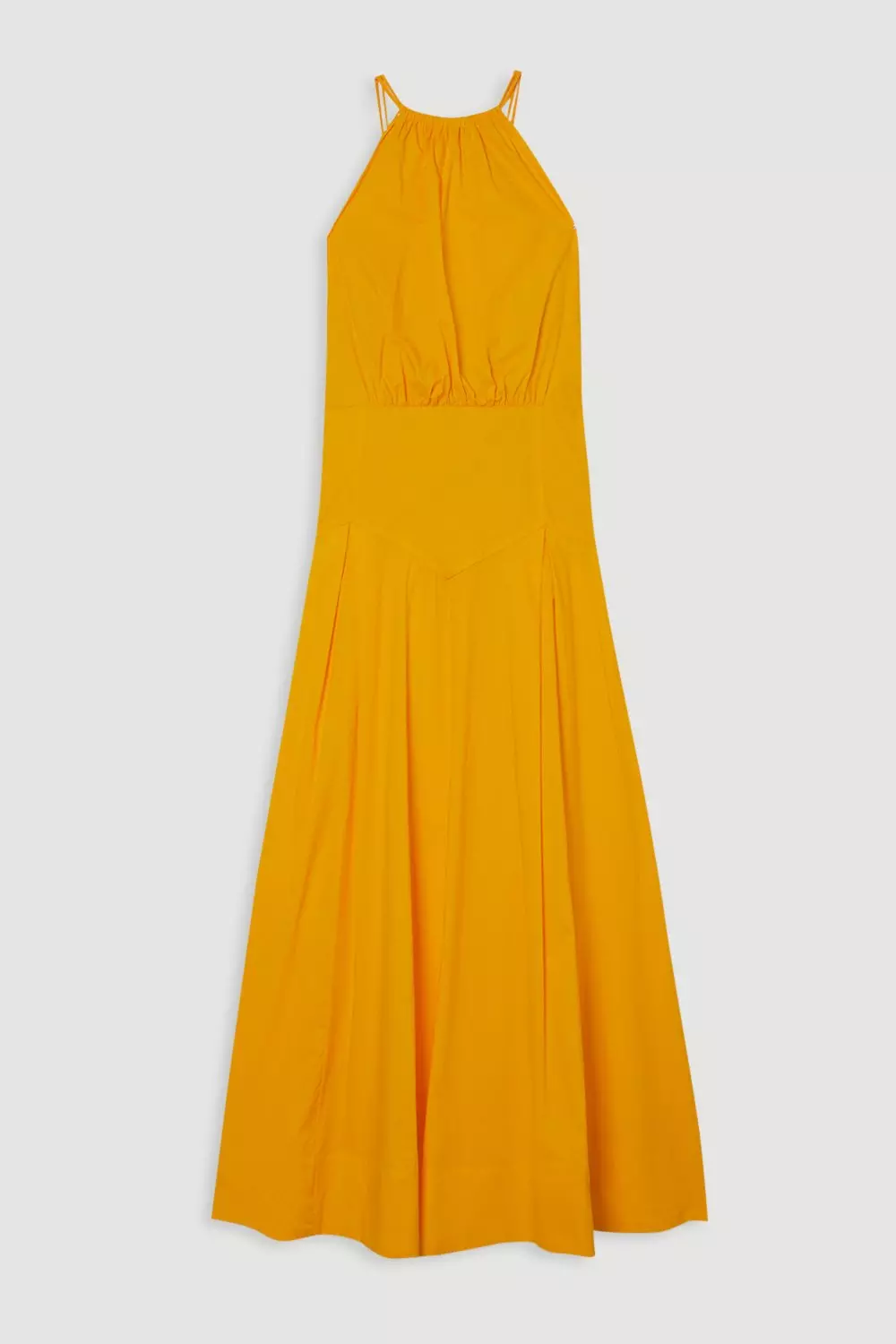 まきりん Cotton Halter Neck Woven Midi Dress With Dropped Waist