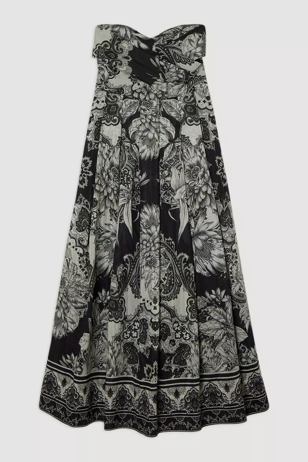 Tile Silk Cotton Bustier Woven Prom Dress | Karen Millen