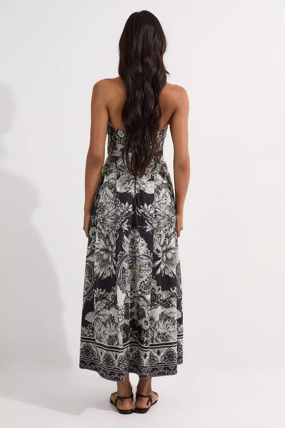 【KAREN MILLEN】シルク コットン ビスチェ プロム ドレス Tile Silk Cotton Bustier Woven Prom Dress | Karen Millen