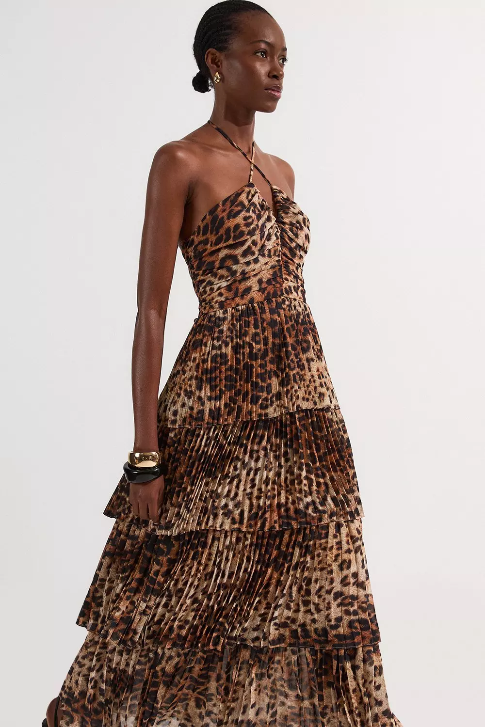 関送込【KAREN MILLEN】アニマルクリンクルティアードドレス bkk24459_animal_xl?$