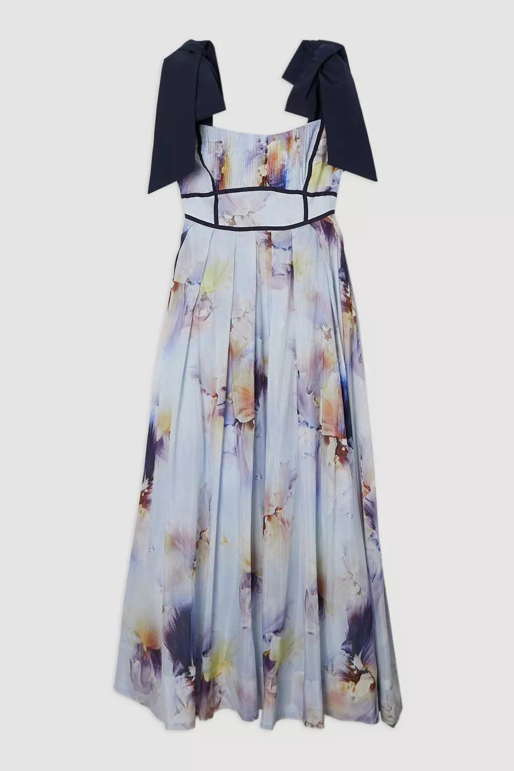【Karen Millen】フローラル シルクコットン ストラップドレス KAREN MILLEN Karen Millen x Lydia Millen - Spring Floral