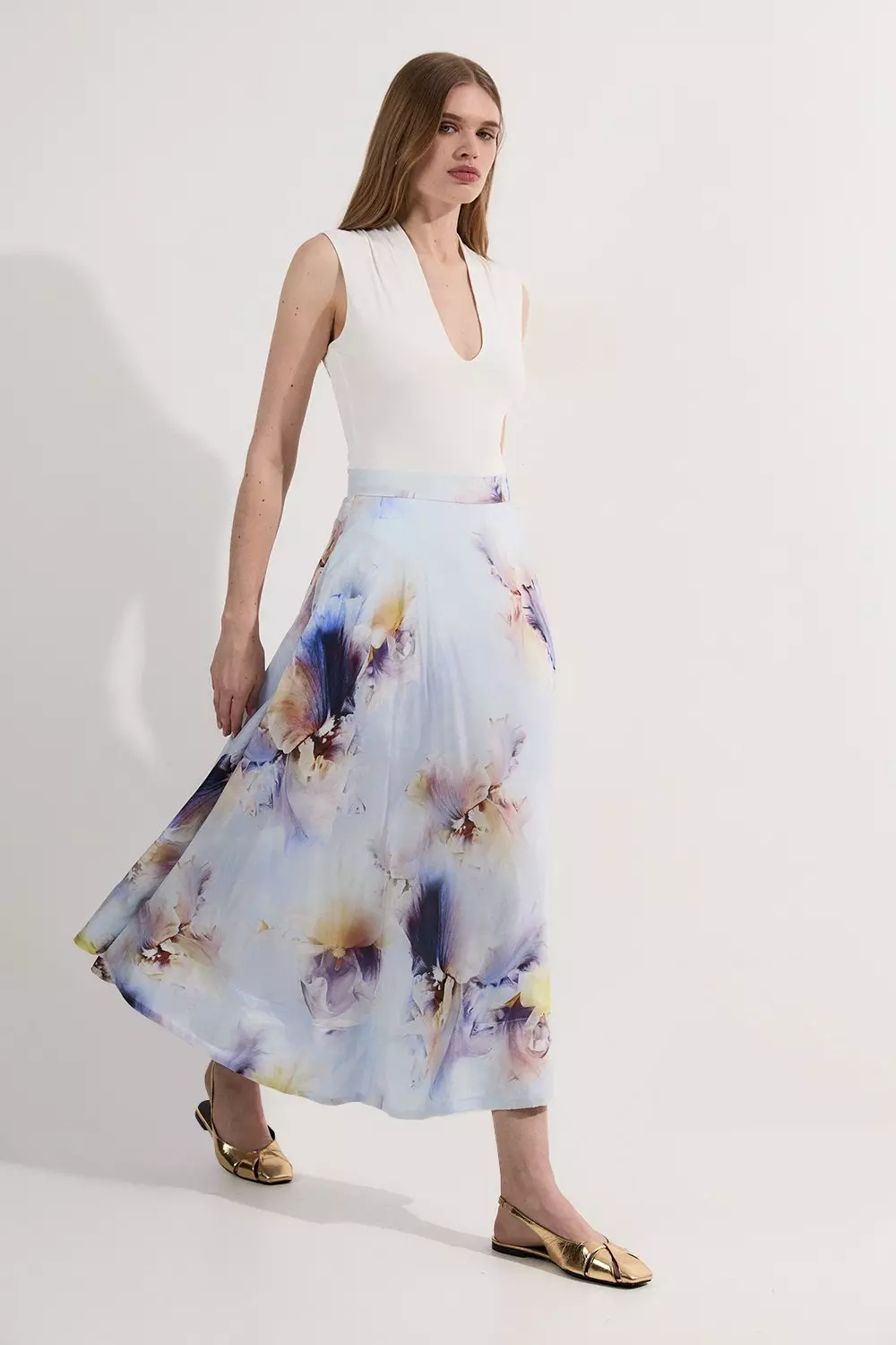 【Karen Millen】花柄シルクコットン織りプロムスカート bkk24465_floral_xl?$