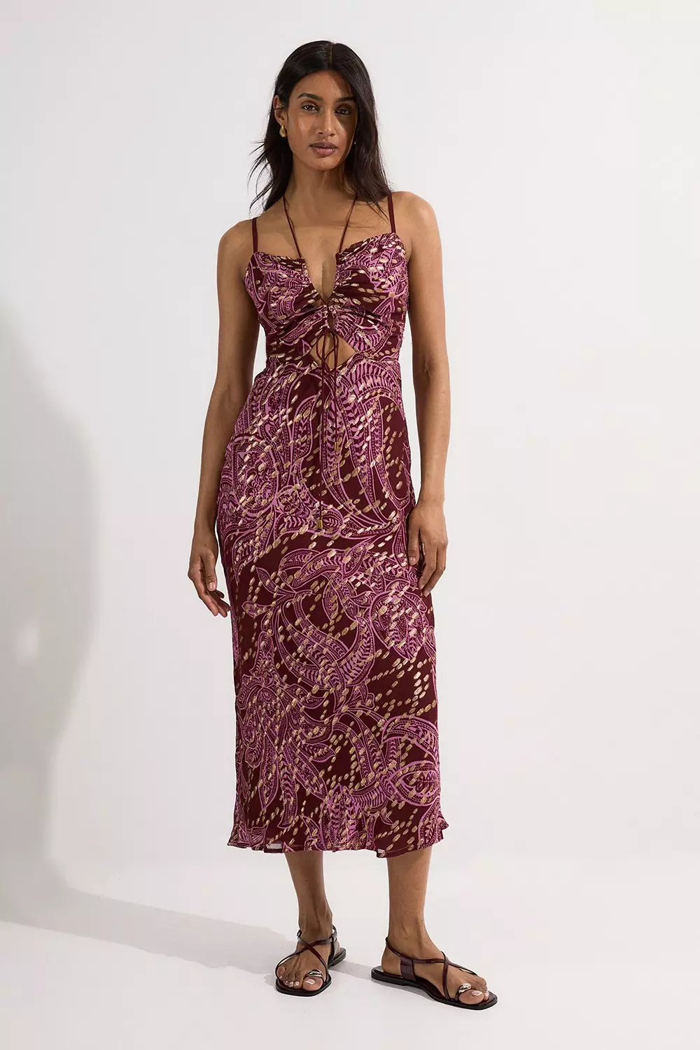 ◆KAREN MILLEN◆ リボンディテール ロゼット織り ドレス / pink KAREN MILLEN Karen Millen x Lydia Millen - Petite Rosette
