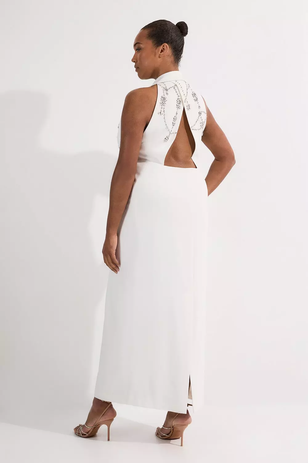 ◆Karen Millen◆ クリスタル装飾 キャディノースリーブブレザー Plus Size Crystal Embellished Cady Sleeveless Blazer | Karen