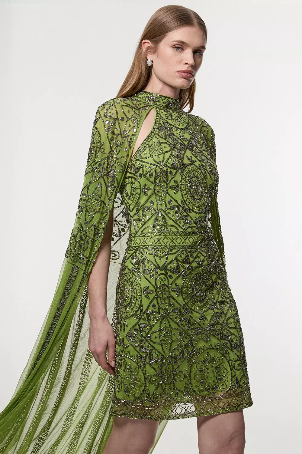 KAREN MILLEN 日本未入荷 刺繍 コットンリネン ミニドレス Tropical Printed Cotton Woven Mini Dress | Karen Millen