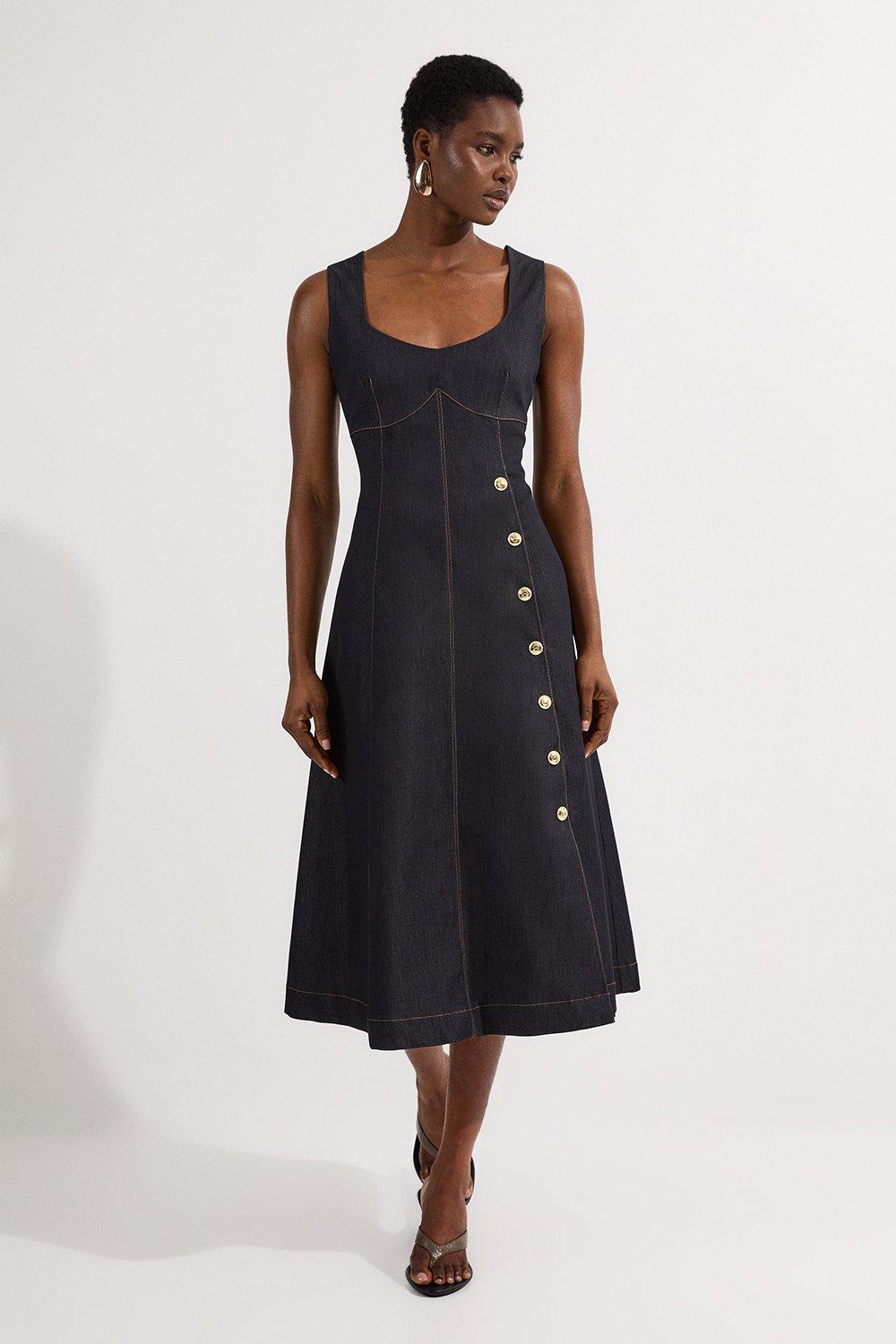 Denim Midi Dresses | Karen Millen