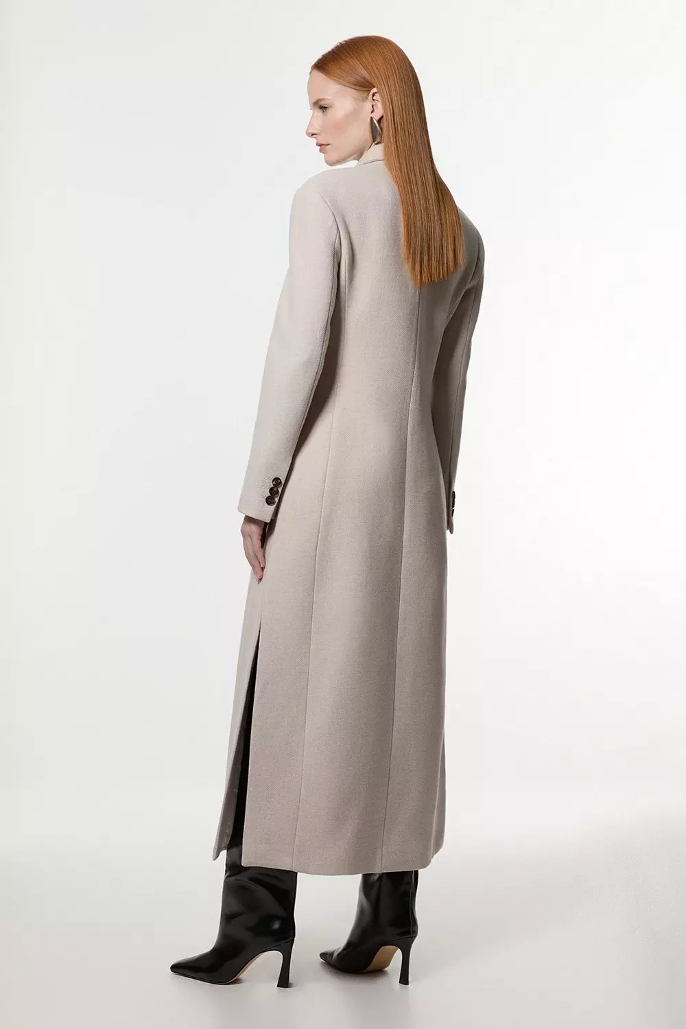 IZ様 2plan Melfis double maxi wool coat KAREN MILLEN Italian Manteco Wool Blend Double Breasted