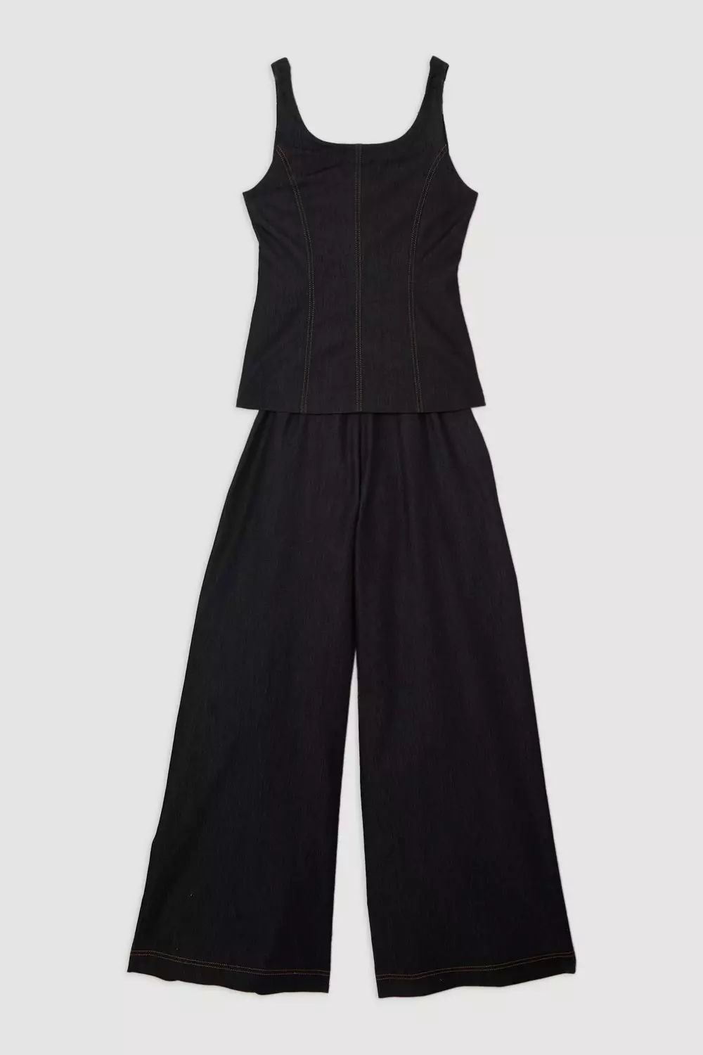 ◆KAREN MILLEN◆ デニム ワイドレッグ ジャンプスーツ / indigo Tailored Denim Peplum Wide Leg Jumpsuit | Karen Millen
