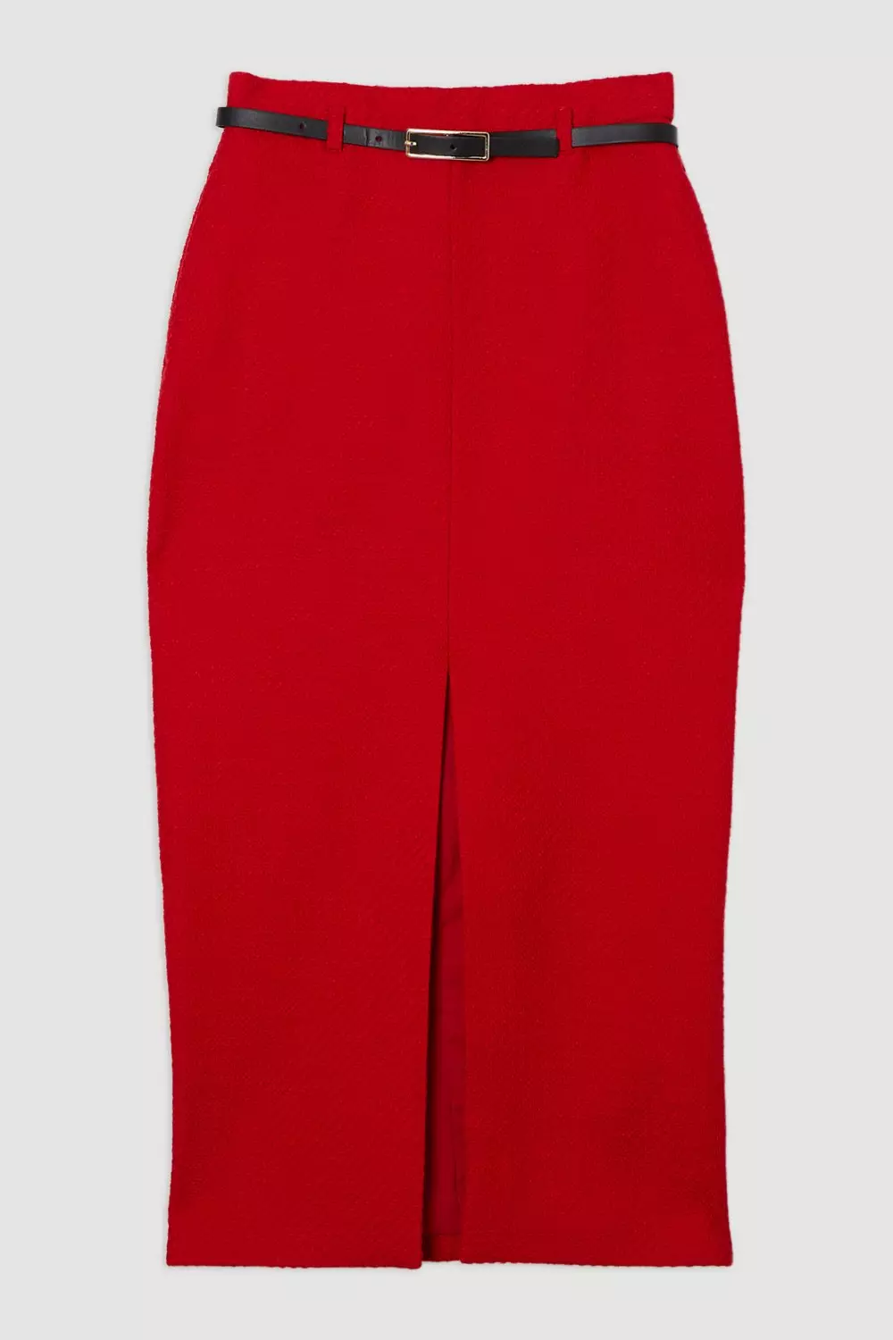 Red Tall Textured Tweed Tailored Pencil Skirt alternative image