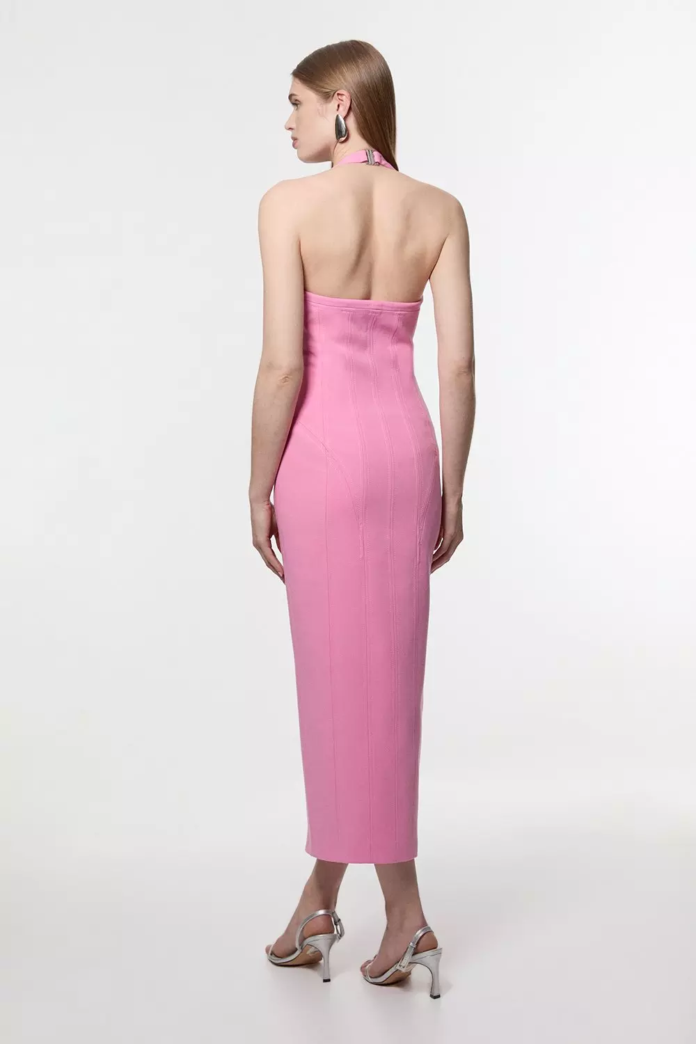 ★Karen Millen プリーツコルセットディテイル 魅惑的マキシ★ KAREN MILLENゼブラ オン プリーツ ホルターミディドレス - メルカリ