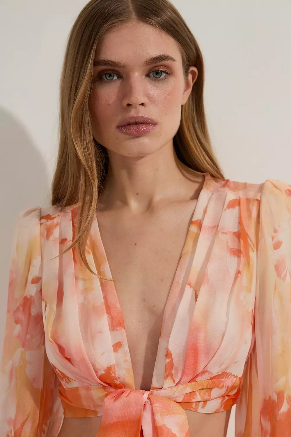 KAREN MILLEN* 花柄セットアップ Ombre Floral Button Up Front Woven Top | Karen Millen
