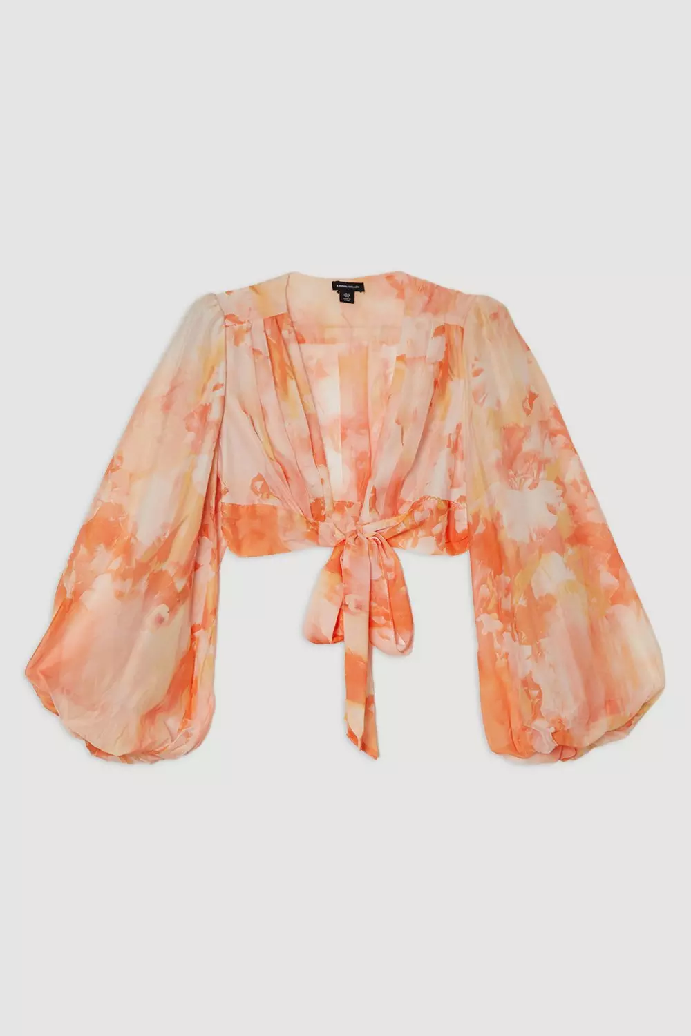 Ombre Floral Button Up Front Woven Top | Karen Millen