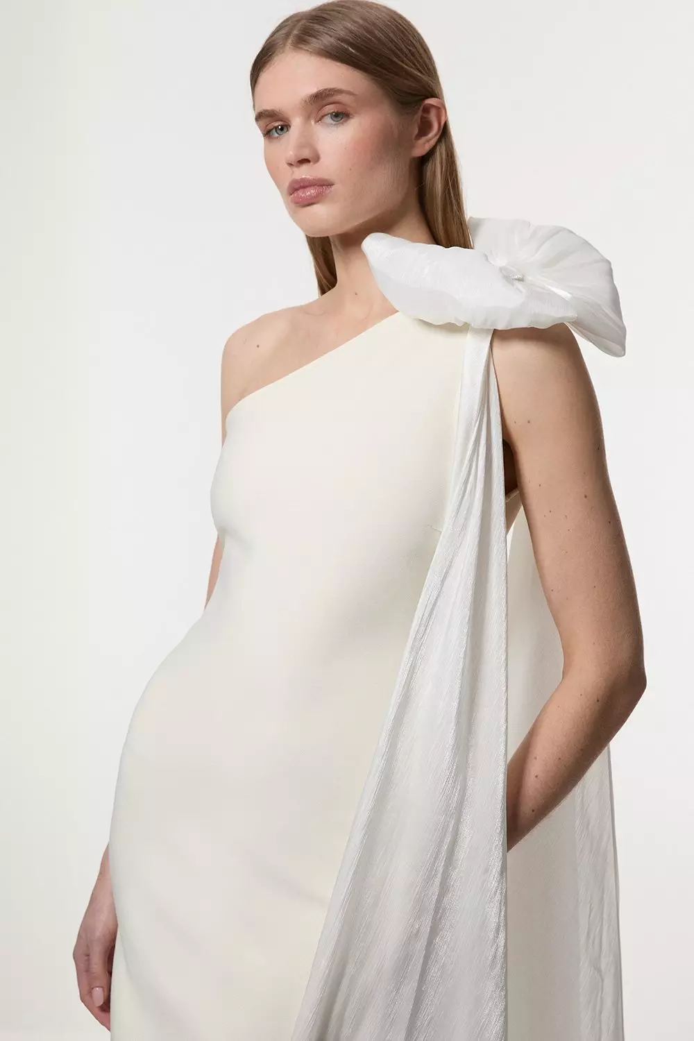 Bandage Figure Form Knit Tassel Sleeve Detail Maxi Dress