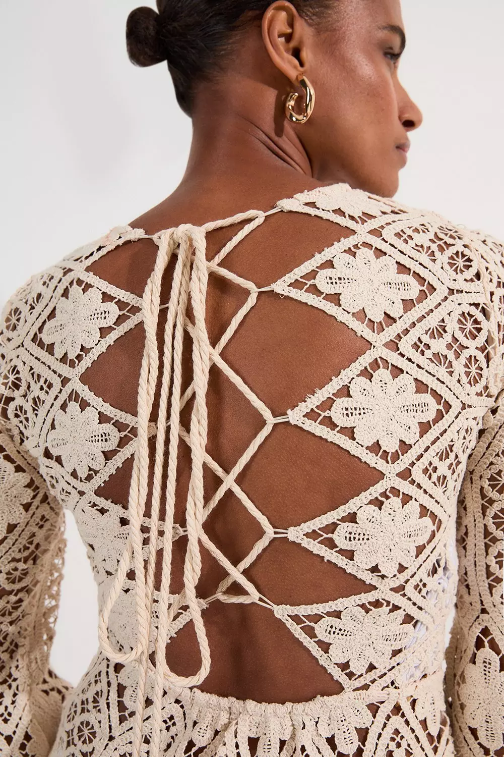 Ivory Beach Crochet Mini Dress alternative image