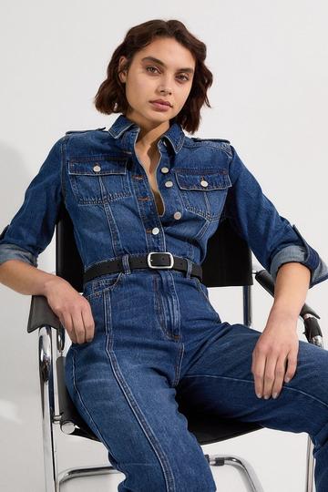Denim Boiler Jumpsuit mid blue