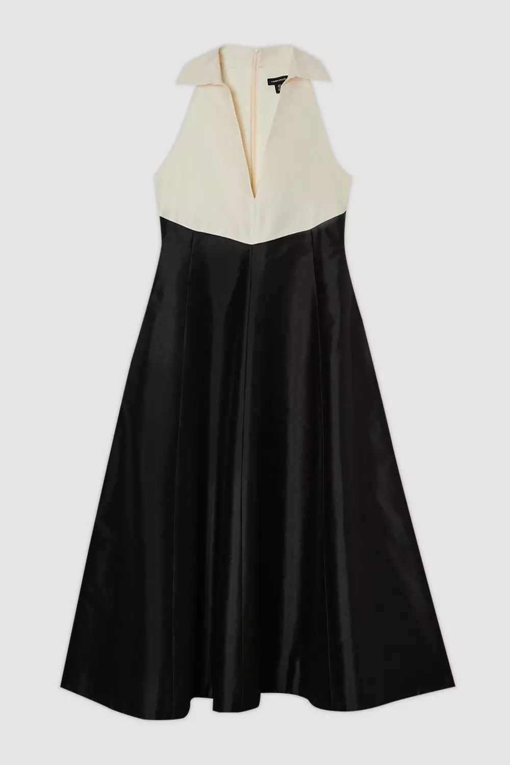 Mono Plus Size Taffeta Contrast Tux Tailored Full Skirted Shirt Dress alternative image