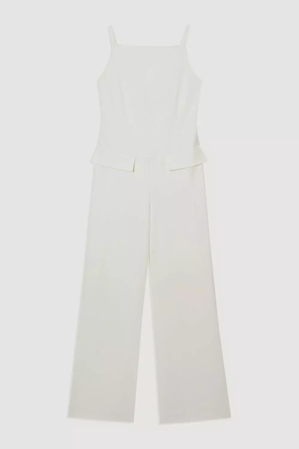 karen Petite Forever Belted Notch Neck Tailored Jumpsuit | Karen
