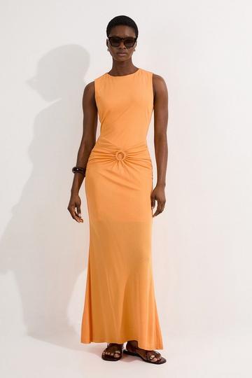 Petite Premium Stretch Crepe Jersey Maxi Dress mango